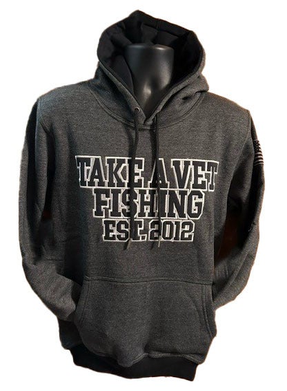 Dark Grey Hoodie  TAKE A VET FISHING, NFP